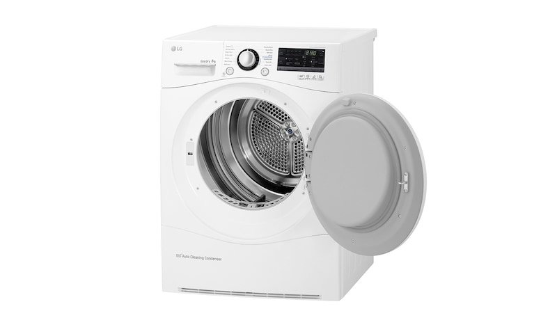 LG Trockner mit Wärmepumpen Technologie | Energieeffizienzklasse* A++ | selbstreinigenden Kondensator für gleichbleibend niedrigen Energieverbrauch. Bis zu 8 kg Fassungsvermögen., RC8055AH1Z
