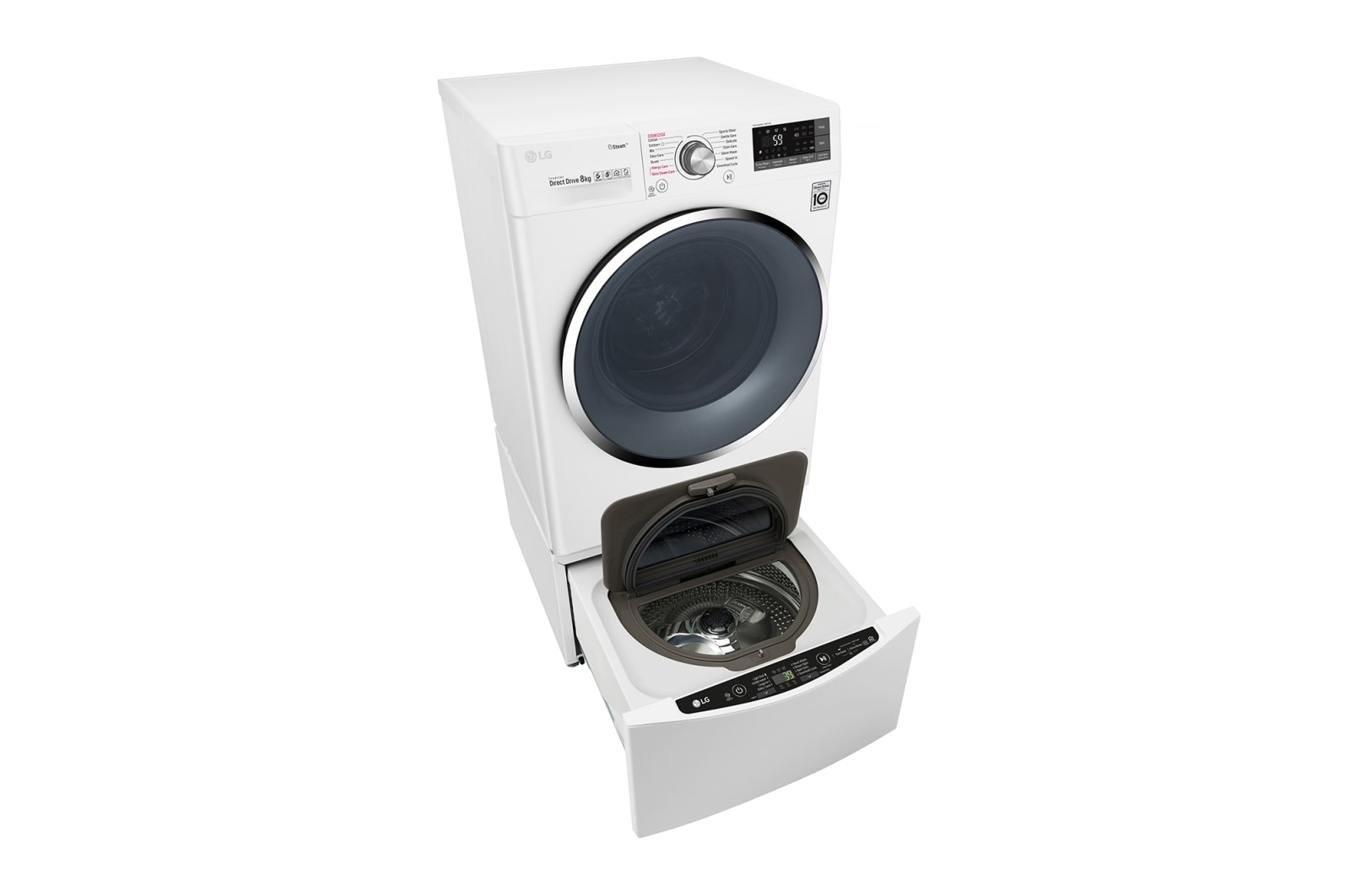 LG TwinWash™ Waschtrockner | 10,5 kg + 2 kg Waschen | 7 kg Trocknen | TrueSteam™ | Inverter DirectDrive™ | SmartThinQ™, TWIND107TH2