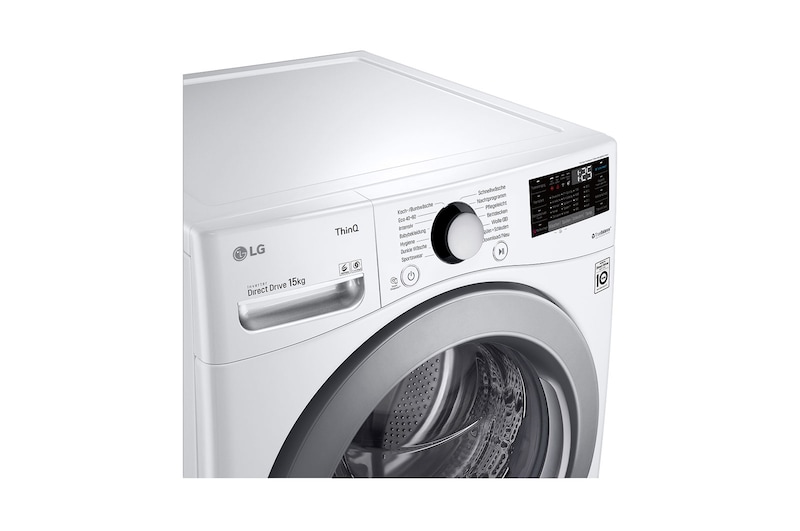 LG Waschmaschine mit 15 kg Kapazität | Energieeffizienzklasse E | 1.100 U./Min. | TurboWash® | Wi-Fi –Funktion | Aqua-Control, F11WM15TS2