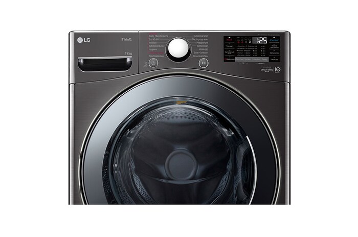 LG Waschmaschine Black Steel (E, 17 kg, 1.060 U./Min.) mit großer Kapazität | F11WM17TS2B, F11WM17TS2B