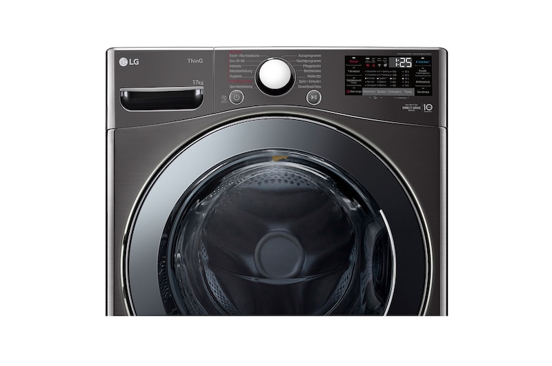 LG Waschmaschine Black Steel (E, 17 kg, 1.060 U./Min.) mit großer Kapazität | F11WM17TS2B, F11WM17TS2B