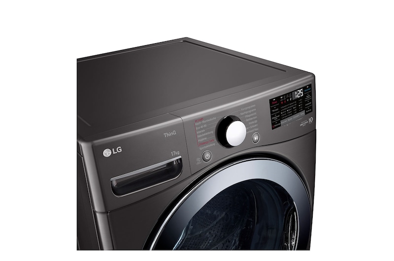 LG Waschmaschine Black Steel (E, 17 kg, 1.060 U./Min.) mit großer Kapazität | F11WM17TS2B, F11WM17TS2B