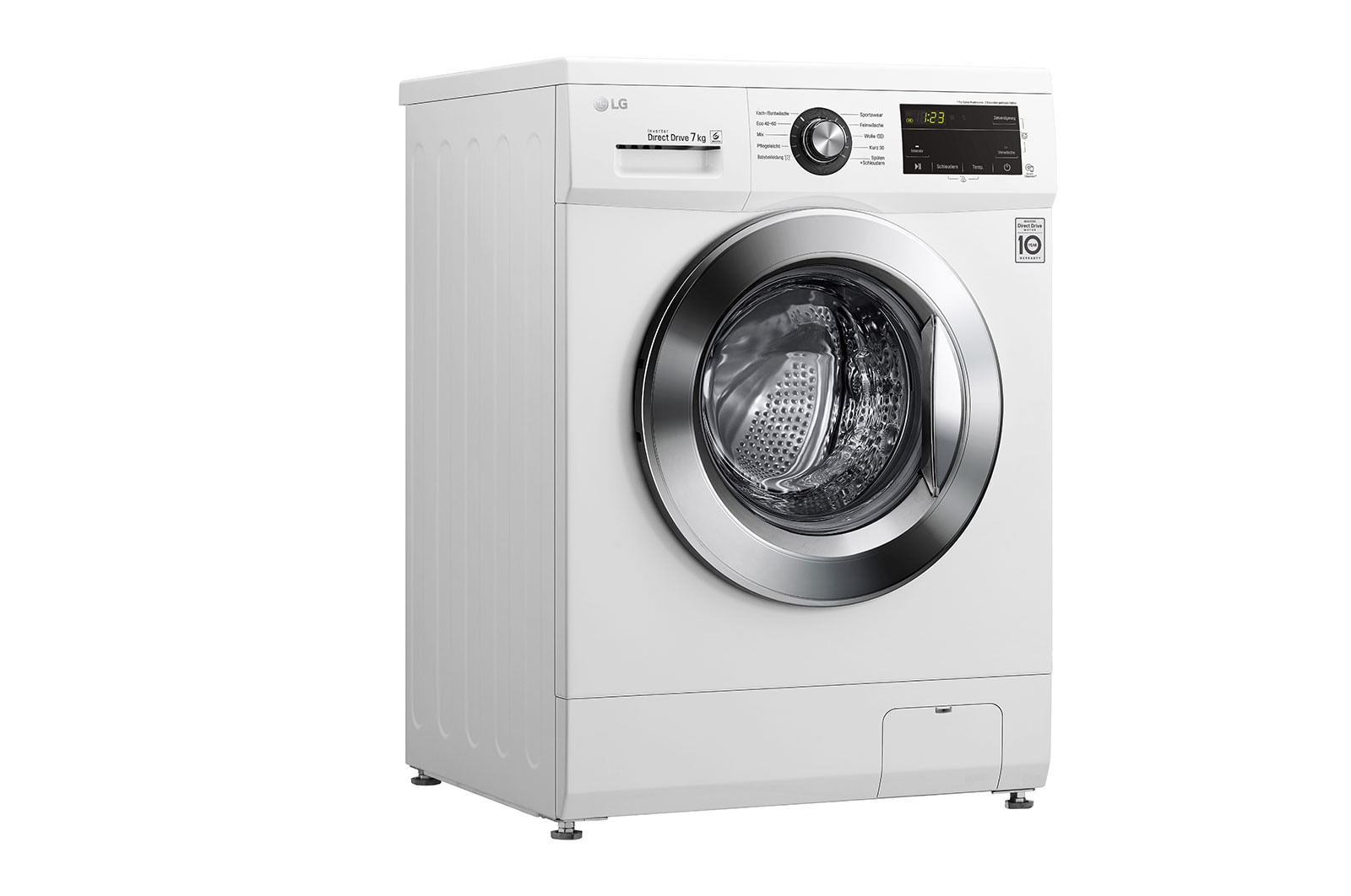 LG Waschmaschine mit 8 kg Kapazität | Energieeffizienzklasse D | 1.400 U./Min. | Weiß mit Kunststofffenstern Bullaugenring  | 1496QD3HT, F1496QD3HT1