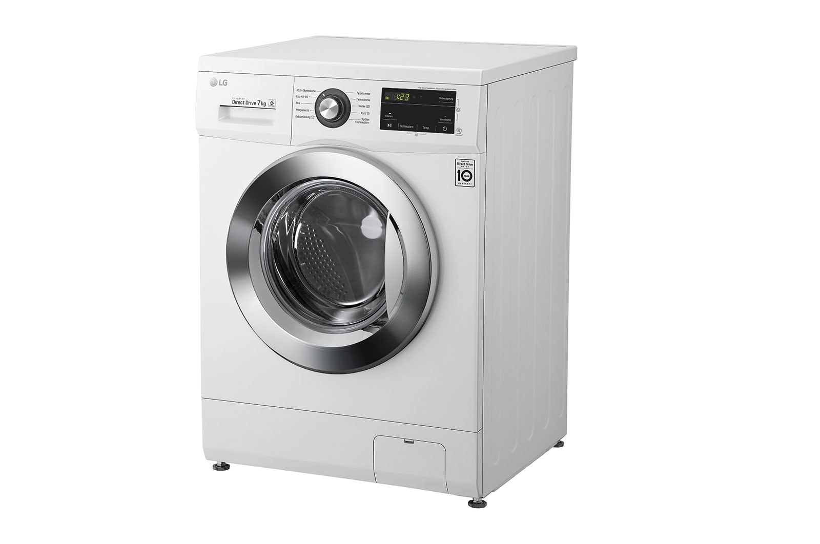 LG Waschmaschine mit 8 kg Kapazität | Energieeffizienzklasse D | 1.400 U./Min. | Weiß mit Kunststofffenstern Bullaugenring  | 1496QD3HT, F1496QD3HT1