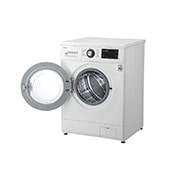 LG Waschmaschine mit 8 kg Kapazität | Energieeffizienzklasse D | 1.400 U./Min. | Weiß mit Kunststofffenstern Bullaugenring  | 1496QD3HT, F1496QD3HT1
