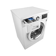 LG Waschmaschine mit 8 kg Kapazität | Energieeffizienzklasse D | 1.400 U./Min. | Weiß mit Kunststofffenstern Bullaugenring  | 1496QD3HT, F1496QD3HT1