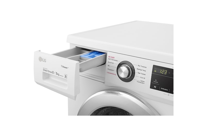 LG Waschtrockner | 8 kg Waschen / 5 kg Trocknen | 1.400 U./Min. | Steam | 6 Motion®, F14G6TDM2NE