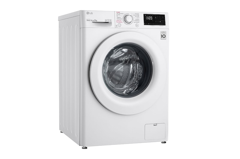 LG Waschmaschine mit 8 kg Kapazität | Energieeffizienzklasse B | Weiß mit weißem Bullaugenring | 1.400 U./Min. | F14WM8LN0B, F14WM8LN0B