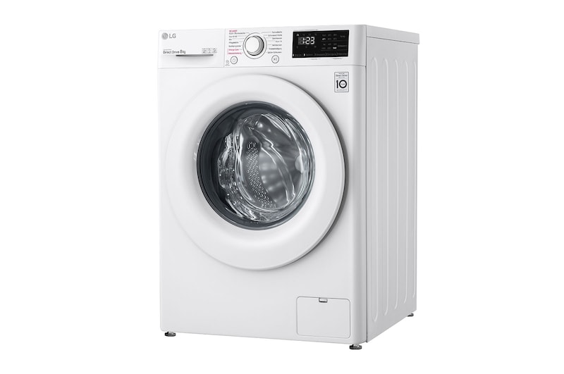 LG Waschmaschine mit 8 kg Kapazität | Energieeffizienzklasse B | Weiß mit weißem Bullaugenring | 1.400 U./Min. | F14WM8LN0B, F14WM8LN0B