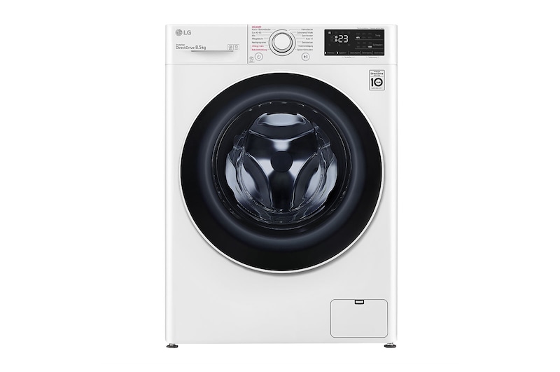 LG Waschmaschine mit 8.5 kg Kapazität | Energieeffizienzklasse C | 1.200 U./Min. | Weiß mit weißem Bullaugenring | F2V3SLIM8C , F2V3SLIM8C