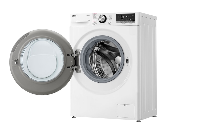 LG Waschmaschine Weiß Slim Fit (A-10%*, 9 kg, 1.160 U./Min.) mit AI DD® & TurboWash®360° | F2V7SLIM9, F2V7SLIM9