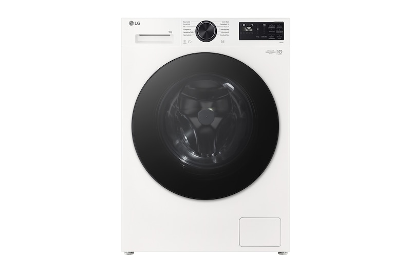 Vorderansicht der Frontlader-Waschmaschine mit 9 kg  Weiß – Energiesparend, AI DD™, automatische Dosierung