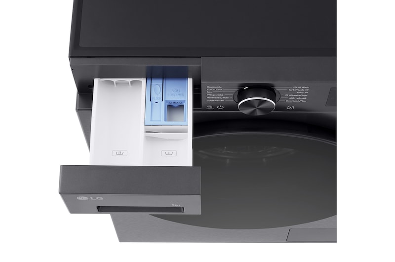 Ein Bild für die Abmessung und Installation der LG Frontlader-Waschmaschine