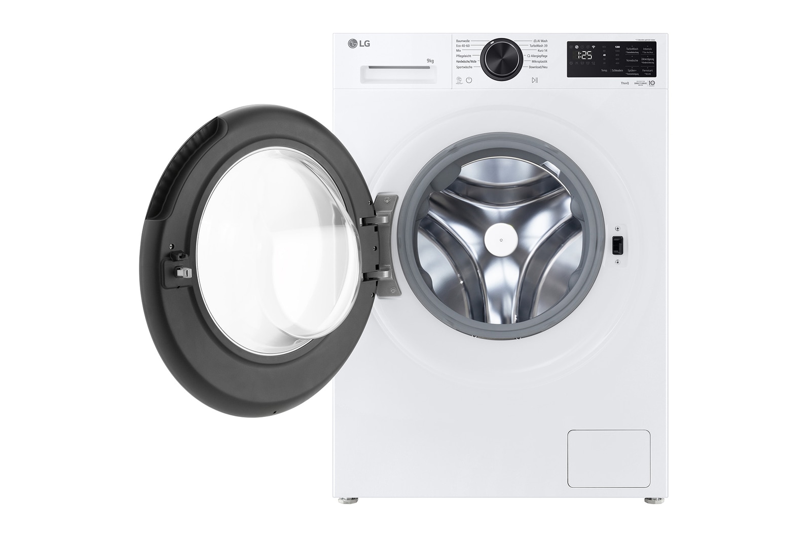 Vorderansicht der geöffneten LG Frontlader-Waschmaschine