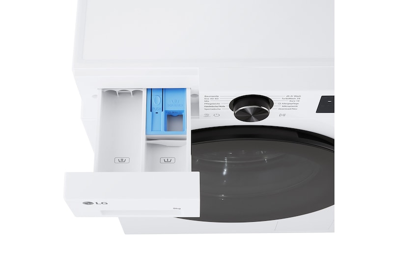 Ein Bild für die Abmessung und Installation der LG Frontlader-Waschmaschine