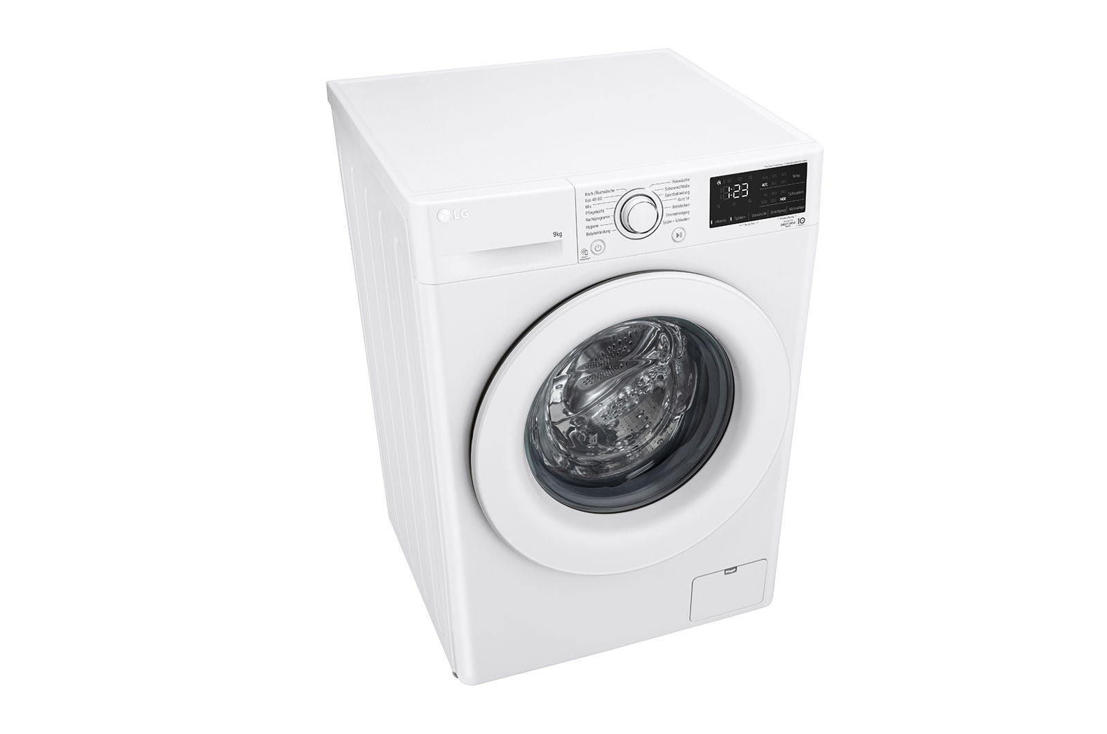 LG Waschmaschine mit 9 kg Kapazität | Energieeffizienzklasse A | 1.400 U./Min. | Weiß mit silbernem Bullaugenring | F4NV3193, F4NV3193
