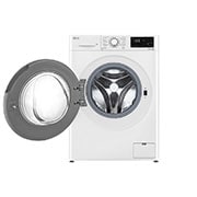 LG Waschmaschine mit 9 kg Kapazität | Energieeffizienzklasse A | 1.400 U./Min. | Weiß mit silbernem Bullaugenring | F4NV3193, F4NV3193