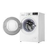 LG Waschmaschine mit 9 kg Kapazität | Energieeffizienzklasse A | 1.400 U./Min. | Weiß mit schwarzem Bullaugenring | F4NV7091, F4NV7091