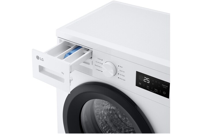 Bild Frontlader-Waschmaschine Waschmittel offene Tür