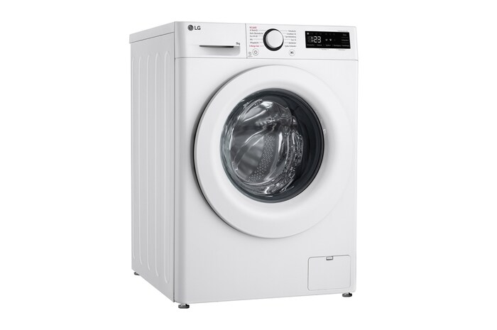 LG Waschmaschine Weiß (9 kg, 1.400 U./Min., EEK A -10%*) mit AI DD® & TurboWash®360° | F4WR3193, F4WR3193