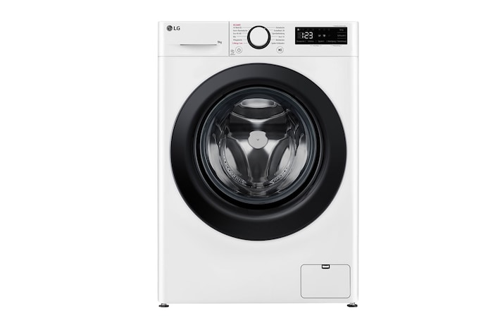 LG Waschmaschine Weiß (9 kg, 1.400 U./Min., EEK A -10%*) mit AI DD®, Steam & TurboWash®360° | F4WR4096, F4WR4096