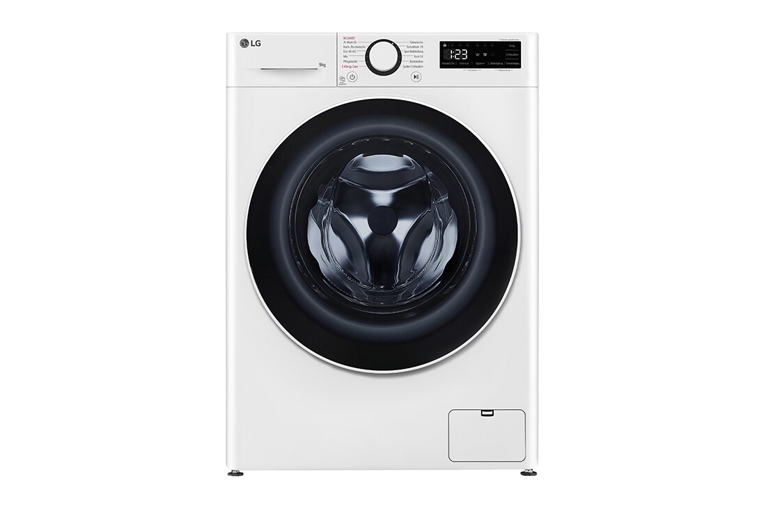 LG Waschmaschine (9 kg, 1.400 U./Min., EEK A -10%*) mit weißem Bullaugenring | F4WR5090, F4WR5090