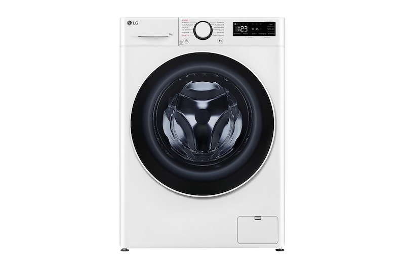 LG Waschmaschine (9 kg, 1.400 U./Min., EEK A -10%*) mit weißem Bullaugenring | F4WR5090, F4WR5090