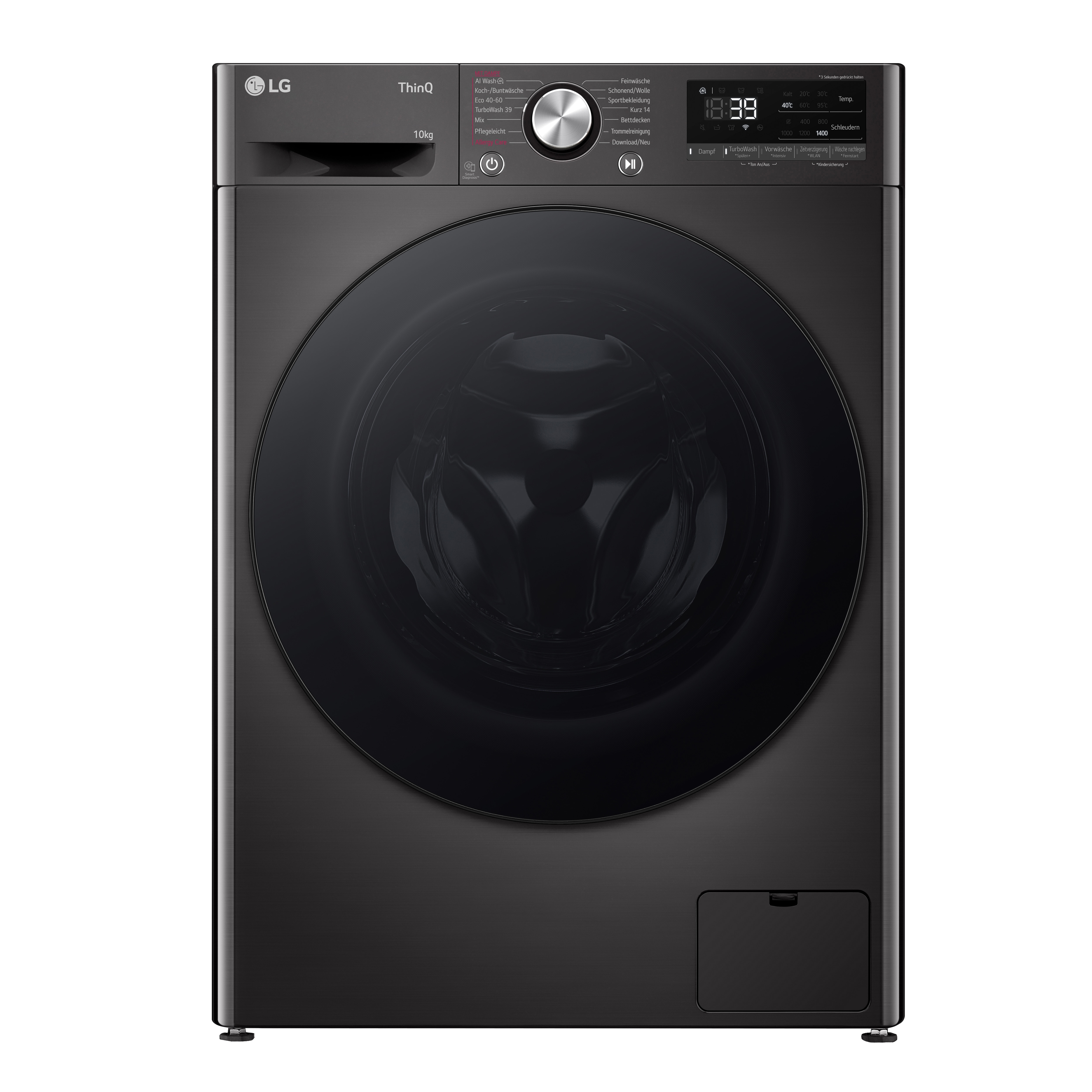 LG Waschmaschine Weiß (A-10%*, 11 kg, 1.350 U./Min.) mit AI DD® & TurboWash®360° | F4WR700YB, F4WR700YB