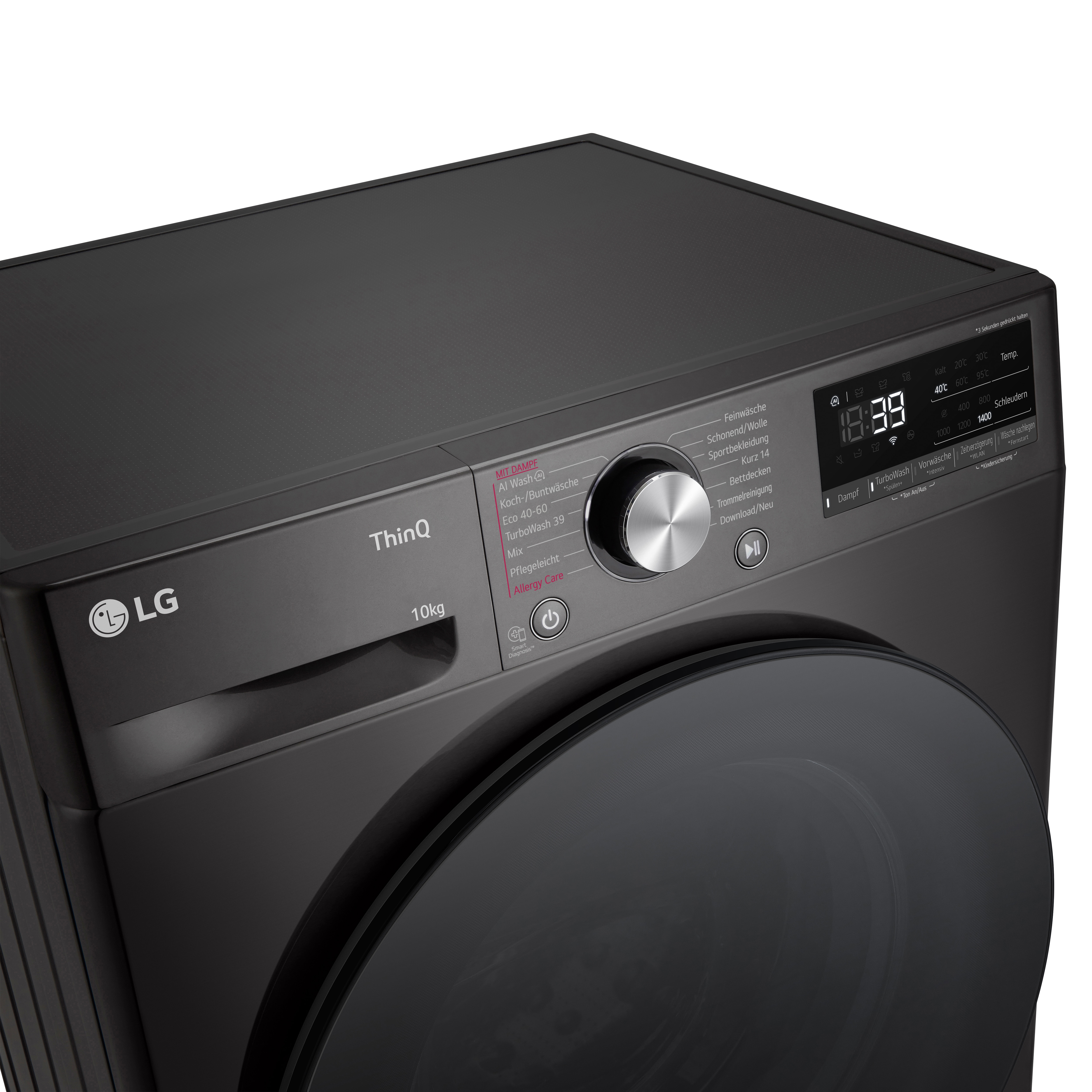LG Waschmaschine Weiß (A-10%*, 11 kg, 1.350 U./Min.) mit AI DD® & TurboWash®360° | F4WR700YB, F4WR700YB
