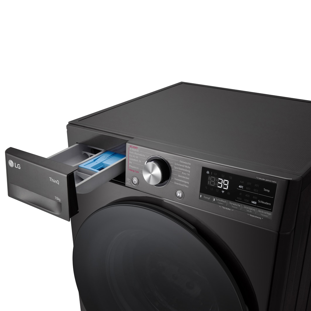 LG Waschmaschine Weiß (A-10%*, 11 kg, 1.350 U./Min.) mit AI DD® & TurboWash®360° | F4WR700YB, F4WR700YB