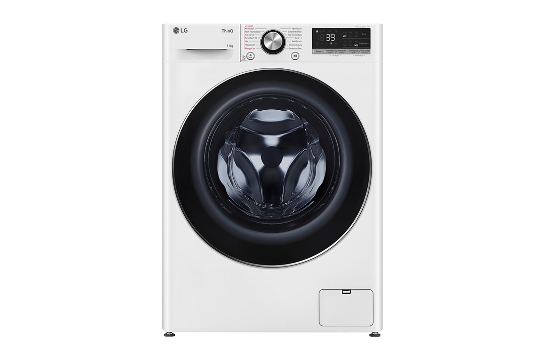 LG Waschmaschine Weiß (A-10%*, 11 kg, 1.350 U./Min.) mit AI DD® & TurboWash®360° | F4WR7012, F4WR7012