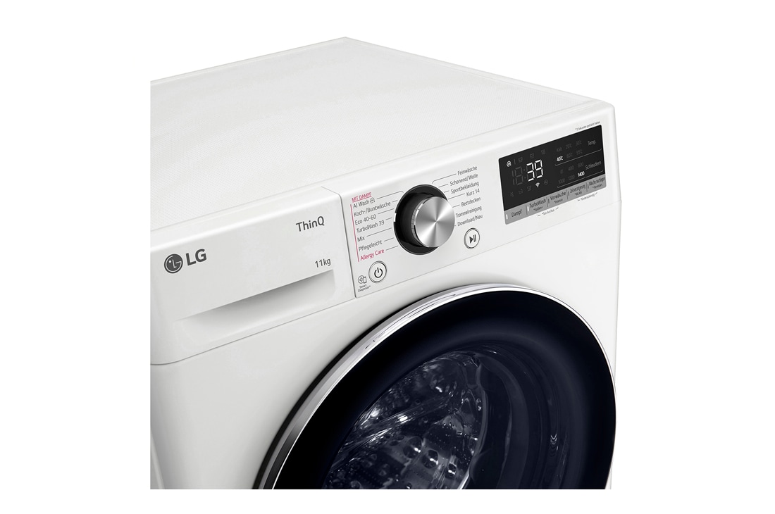 LG Waschmaschine Weiß (EEK A-10%*, 11 kg, 1.350 U./Min.) mit AI DD® & TurboWash®360° | F4WR7012, F4WR7012