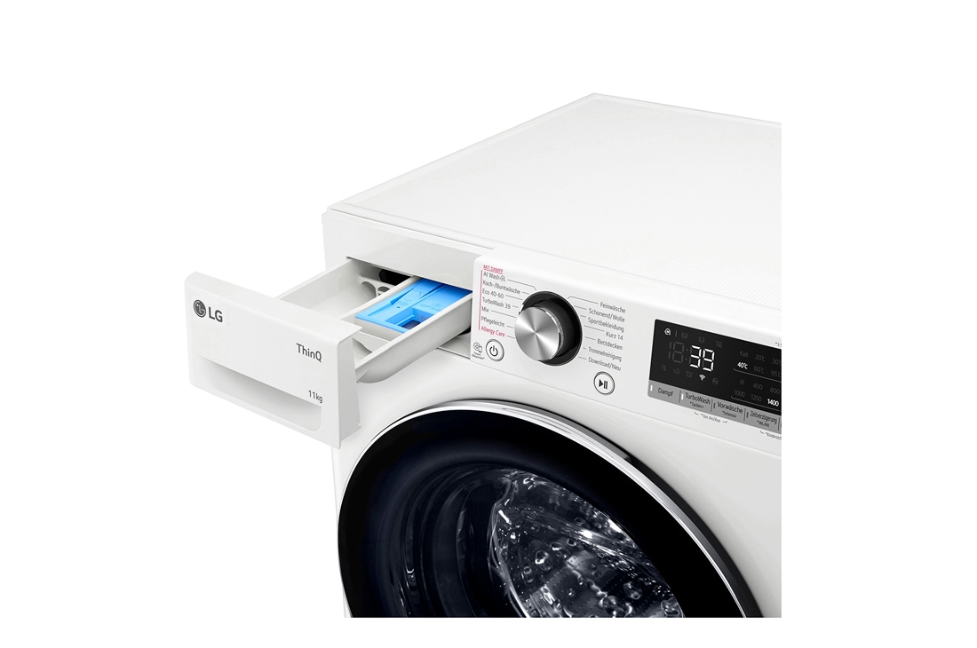 LG Waschmaschine Weiß (EEK A-10%*, 11 kg, 1.350 U./Min.) mit AI DD® & TurboWash®360° | F4WR7012, F4WR7012