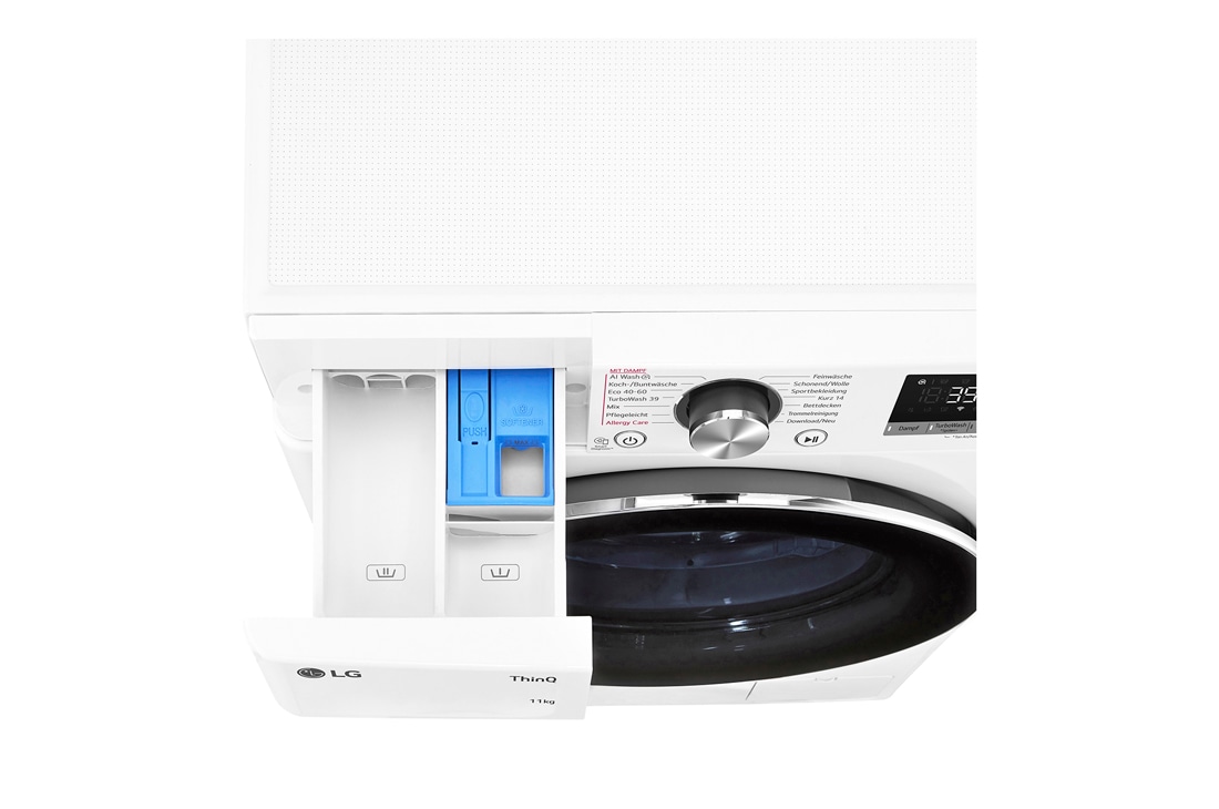 LG Waschmaschine Weiß (EEK A-10%*, 11 kg, 1.350 U./Min.) mit AI DD® & TurboWash®360° | F4WR7012, F4WR7012