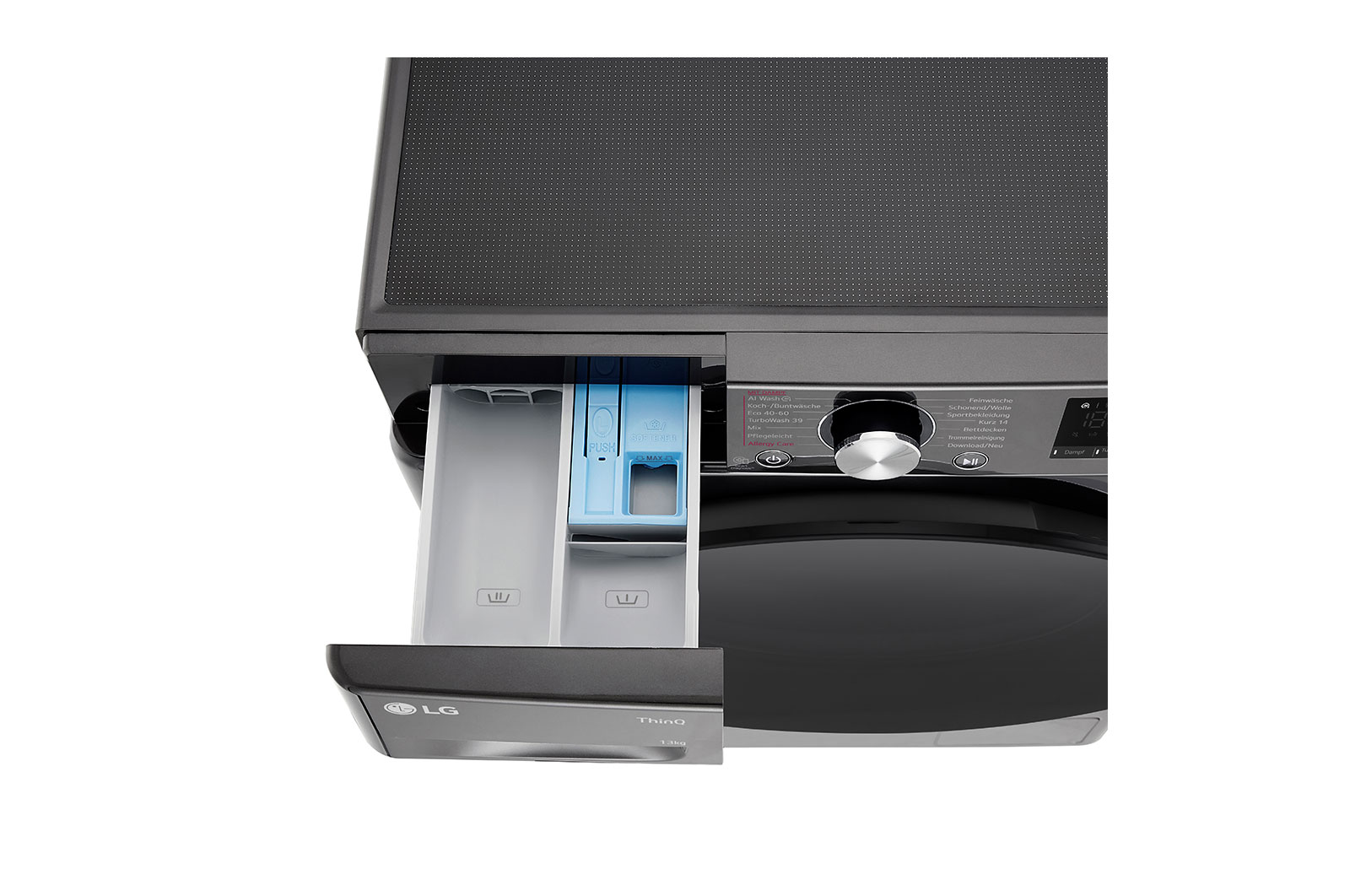 LG Waschmaschine Schwarz (A-10%*, 11 kg, 1.350 U./Min.) mit AI DD® & TurboWash®360° | F4WR701YB, F4WR701YB