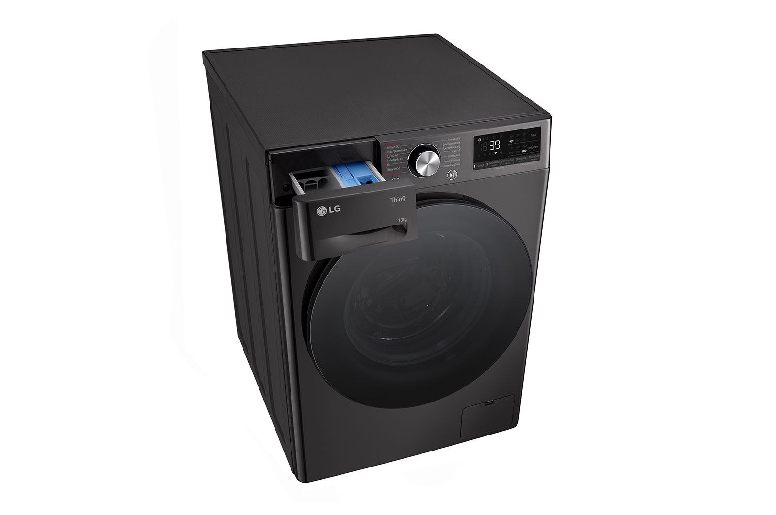 LG Waschmaschine Schwarz (A-10%*, 11 kg, 1.350 U./Min.) mit AI DD® & TurboWash®360° | F4WR701YB, F4WR701YB