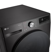 LG Waschmaschine mit 13 kg Kapazität | EKK A | 1.400 U./Min. | Platinum Black mit schwarzem Bullaugenring | F4WR703YB, F4WR703YB