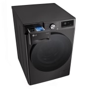 LG Waschmaschine mit 13 kg Kapazität | EKK A | 1.400 U./Min. | Platinum Black mit schwarzem Bullaugenring | F4WR703YB, F4WR703YB