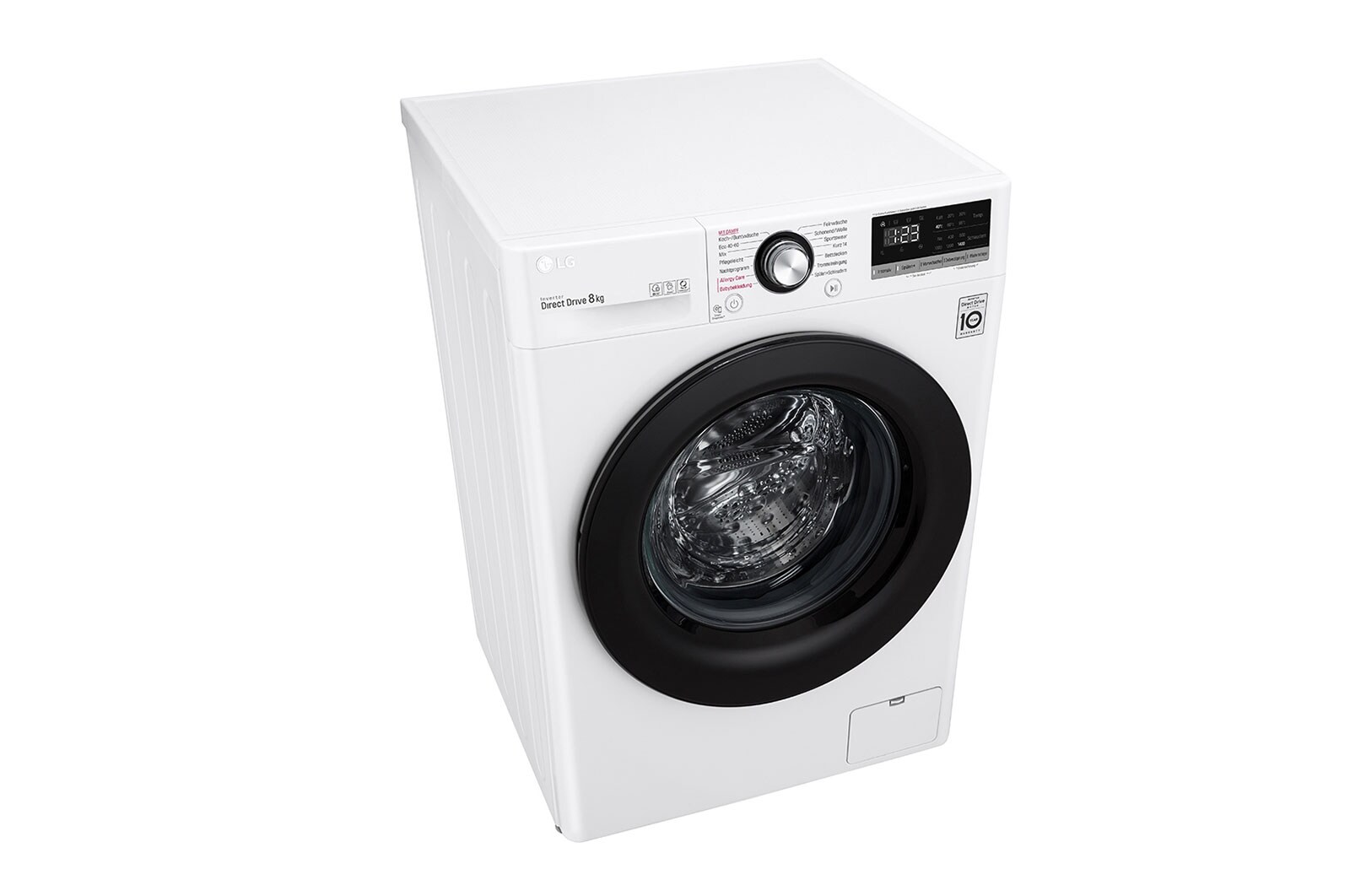 LG Waschmaschine mit AI DD® | 8 kg | Energieeffizienzklasse C | 1.400 U./Min.| Steam | 6 Motion®| Neue Wohlfühl-Trommel, F4WV308SB