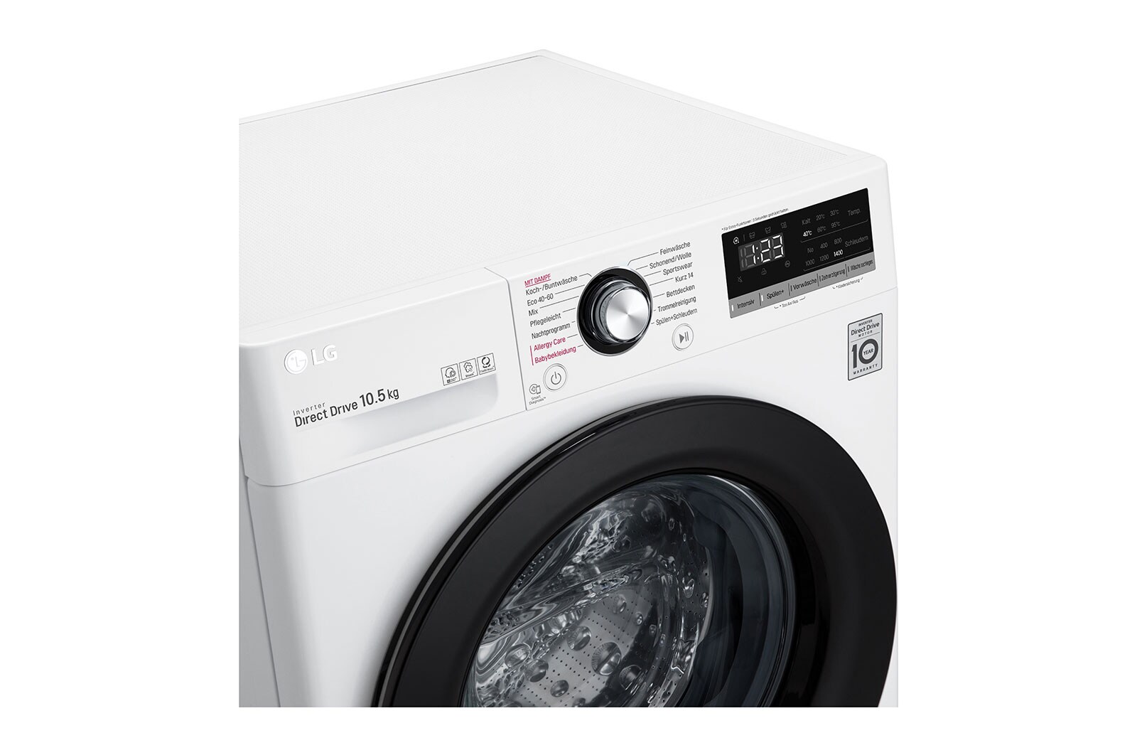 LG Waschmaschine | 10,5 kg | Energieeffizienzklasse B | AI DD® | Steam, F4WV310SB