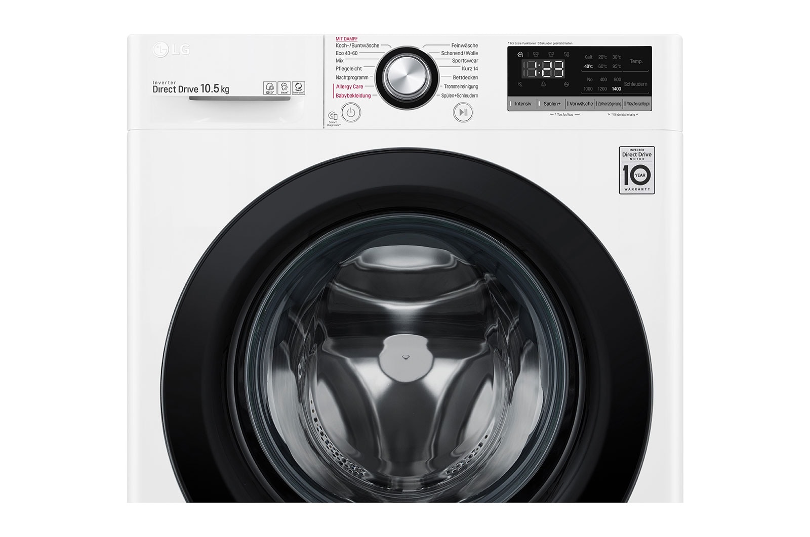 LG Waschmaschine | 10,5 kg | Energieeffizienzklasse B | AI DD® | Steam, F4WV310SB