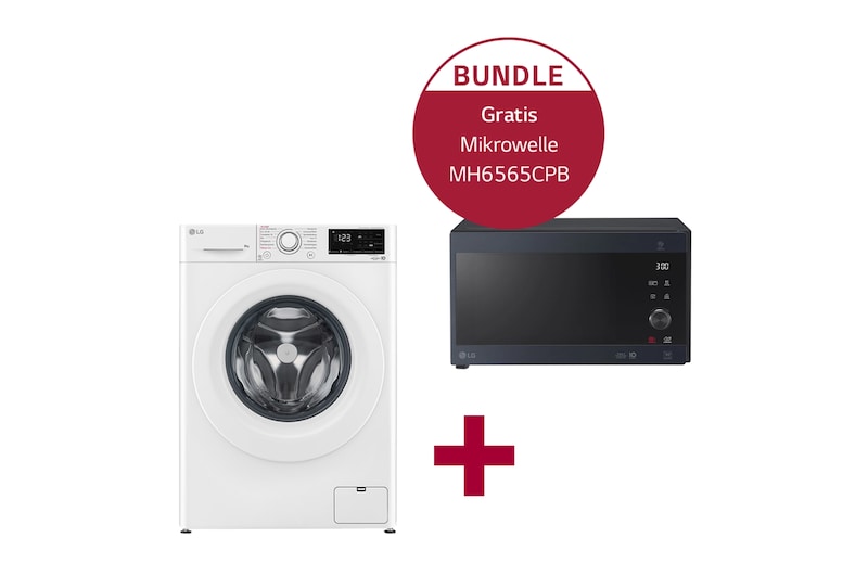 LG Waschmaschine | 8 kg | F4WV3183 & Mikrowelle mit Smart Inverter Technologie MH6565CPB, F4WV3183.MH65CPB