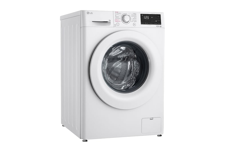 LG Waschmaschine mit 9 kg Kapazität | Energieeffizienzklasse A | 1.400 U./Min. | Weiß mit weißem Bullaugenring  |  F4WV3193, F4WV3193