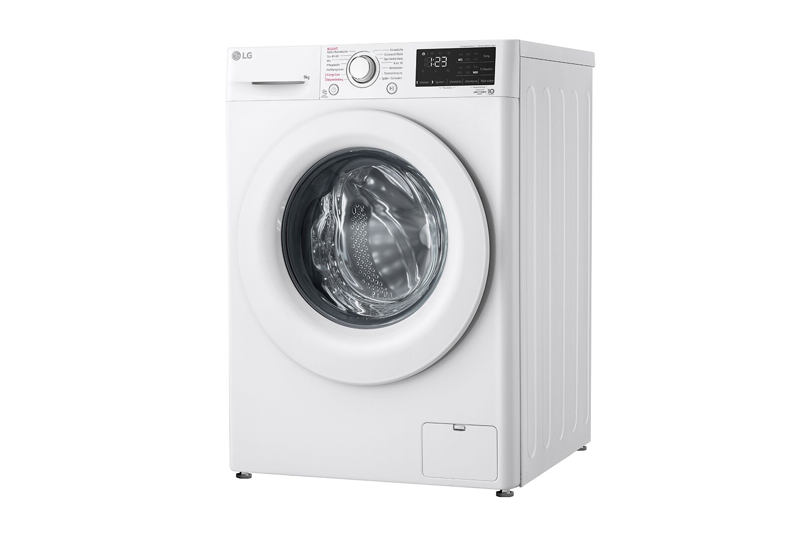 LG Waschmaschine mit 9 kg Kapazität | Energieeffizienzklasse A | 1.400 U./Min. | Weiß mit weißem Bullaugenring  |  F4WV3193, F4WV3193