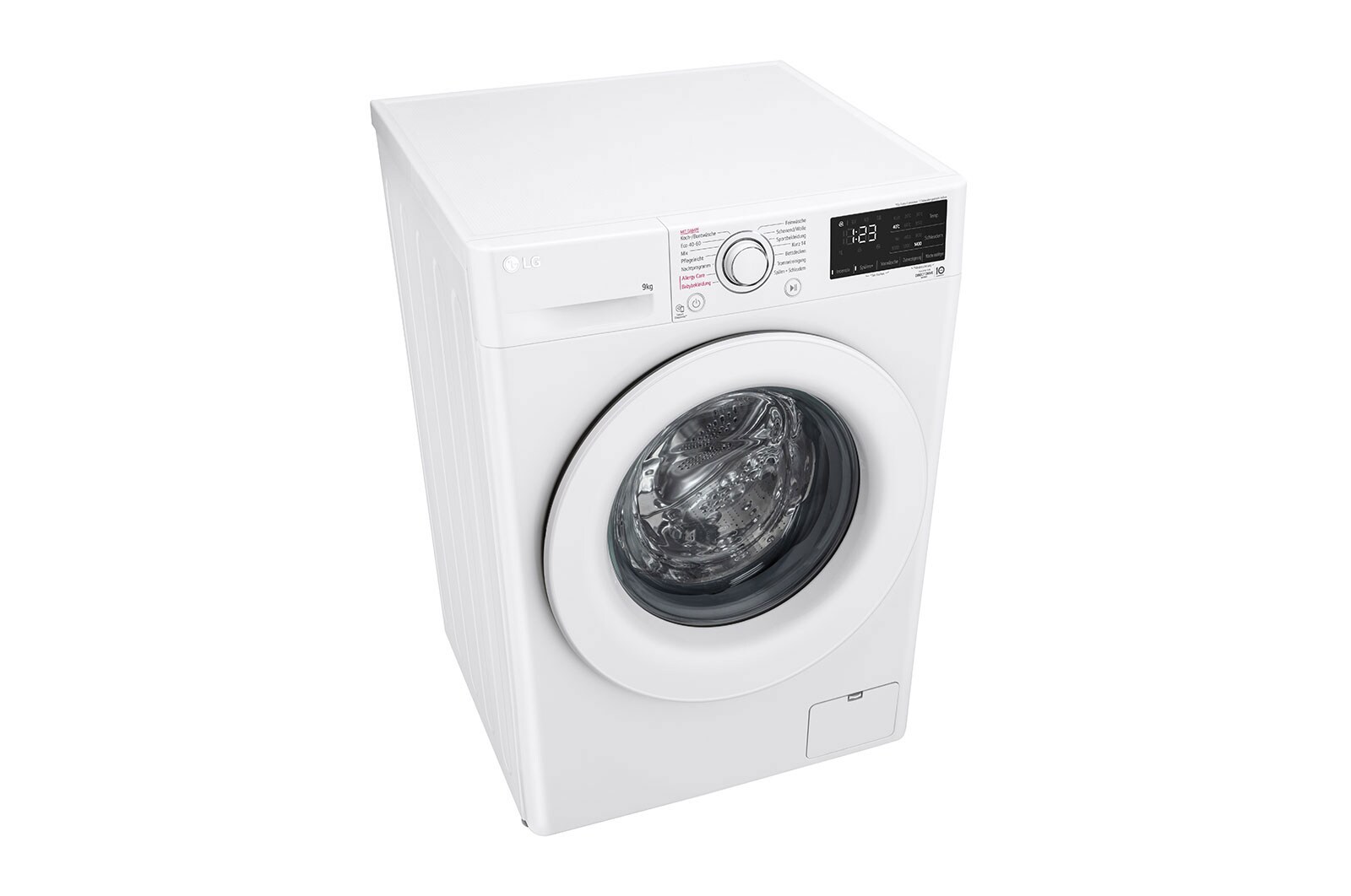 LG Waschmaschine mit 9 kg Kapazität | Energieeffizienzklasse A | 1.400 U./Min. | Weiß mit weißem Bullaugenring  |  F4WV3193, F4WV3193