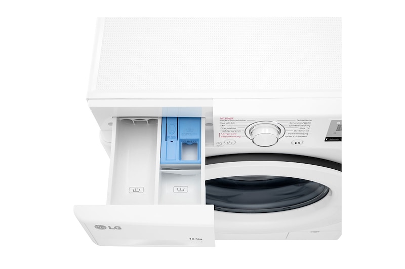 LG Waschmaschine mit 10,5 kg Kapazität I Energieeffizienzklasse B I 1.400 U./Min. I Weiß I F4WV31X3G, F4WV31X3G