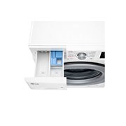 LG Waschmaschine mit 9 kg Kapazität | Energieeffizienzklasse A | 1.400 U./Min. | Weiß mit silbernem Bullaugenring | F4WV3294, F4WV3294