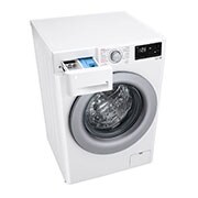 LG Waschmaschine mit 9 kg Kapazität | Energieeffizienzklasse A | 1.400 U./Min. | Weiß mit silbernem Bullaugenring | F4WV3294, F4WV3294