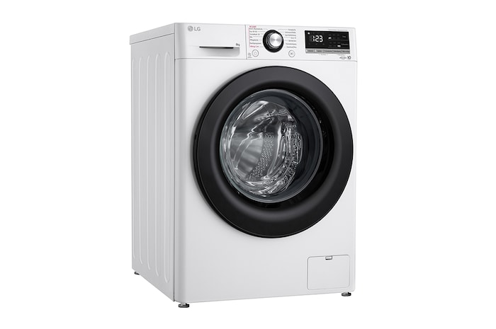 LG Waschmaschine Weiß (A, 8 kg, 1.360 U./Min.) mit AI DD® & TurboWash®360° | F4WV4085, F4WV4085