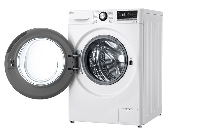 LG Waschmaschine Weiß (A, 8 kg, 1.360 U./Min.) mit AI DD® & TurboWash®360° | F4WV4085, F4WV4085